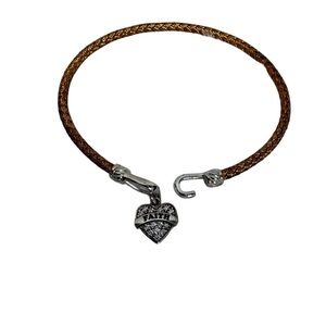 Lisa Robertson Collection  Faith Heart Bracelet with CZ’s Hook Clasp